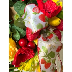 Wianek na drzwi Truskawkowo - Cytrynowy Sorbet 40 cm